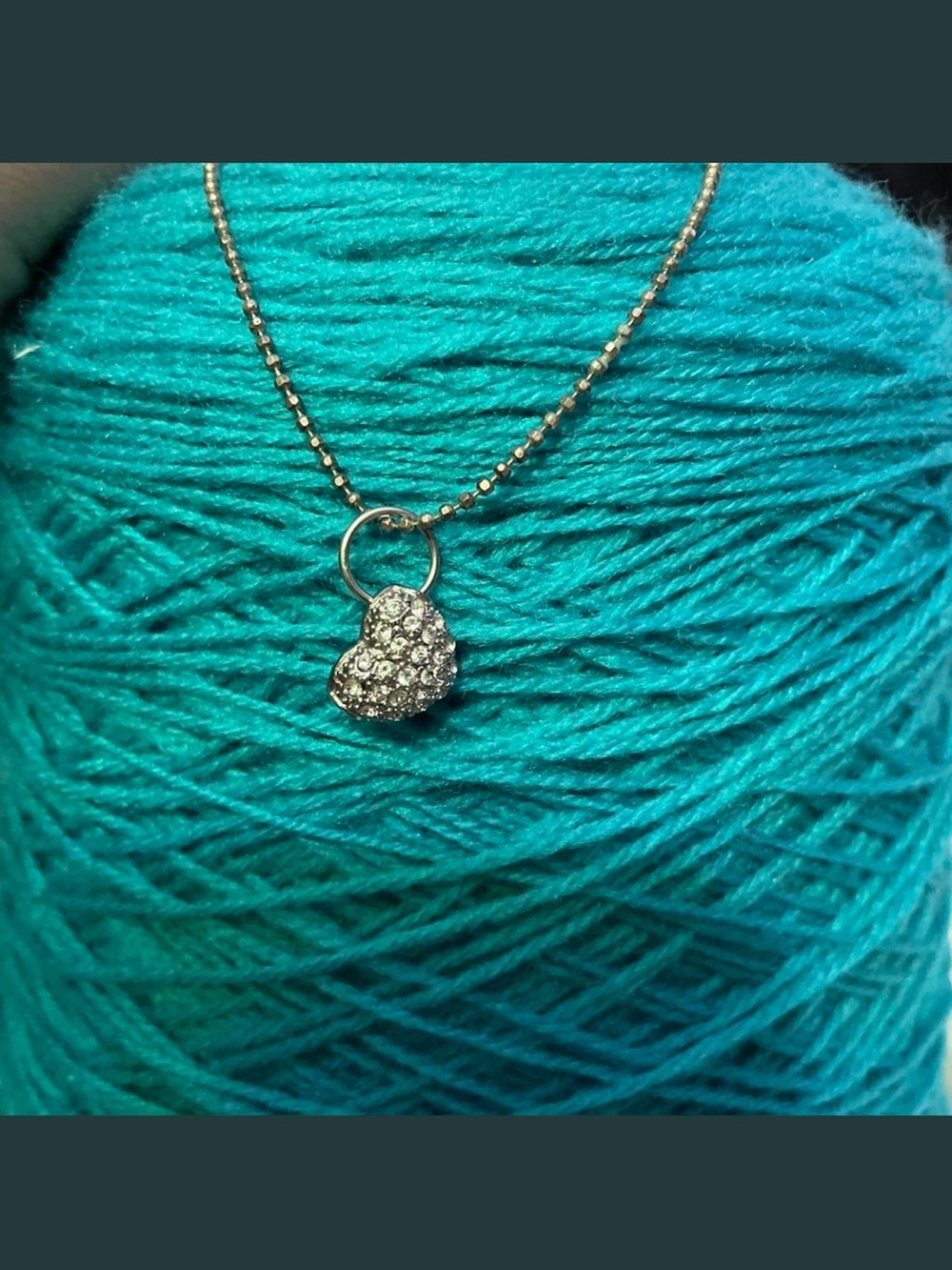 Silver-Tone Pave Heart Pendant Necklace - Sparkling Silver Clear Rhinestones